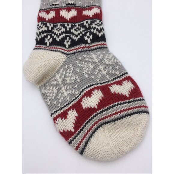 Pottery Barn Kids Mabel Natural Fair Isle Ice Skater Wool Stocking Christmas - Picture 4 of 12